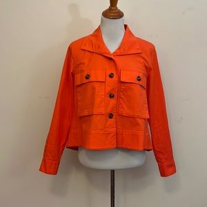 CAbi Resort Tiger Lily Orange Cotton Spandex Jacket Size Small